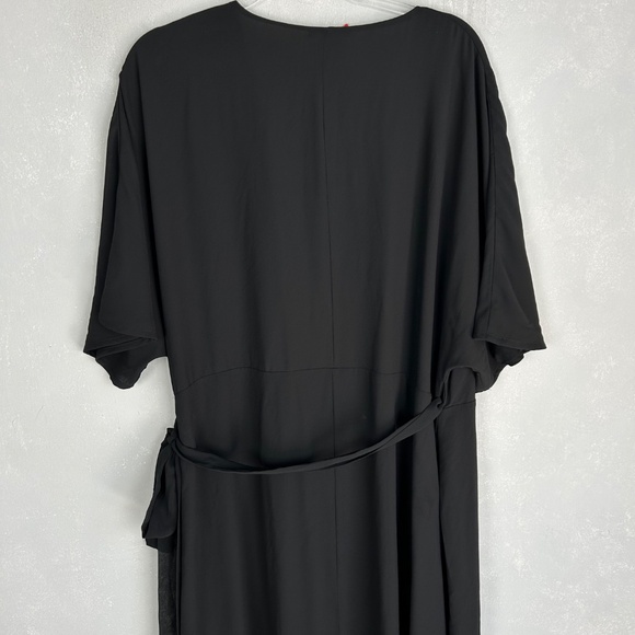 Standards and Practices wrap maxi dress plus size 2X black chiffon FLAWED - Picture 7 of 15